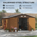 Outsunny Outdoor Storage Shed Yellow 11’×13′ Galvanized Steel
