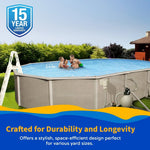 Belize 12-ft x 24-ft Oval 52-in Deep 6-in Top Rail Metal Wall Swimming Pool Package