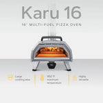 Ooni Karu 16 Multi-Fuel Outdoor Pizza Oven – Wood and Gas Fired Oven – Outdoor Cooking Pizza Oven – Fire and Stonebaked Pizza Ovens for Authentic Homemade Pizzas – Dual Fuel Pizza Makers