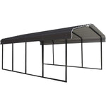 Arrow 12 x 20 x 7 ft Steel Carport Kit, Eggshell