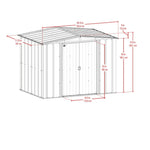 Arrow Newport 8 x 6 ft. Two-Tone Eggshell & Coffee Galvanized Metal Storage Shed with Sliding Lockable Doors