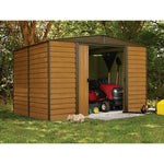 Arrow Woodridge 10 ft. x 8 ft. Metal Storage Shed with Woodgrain Finish