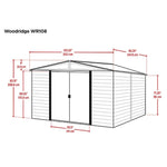 Arrow Woodridge 10 ft. x 8 ft. Metal Storage Shed with Woodgrain Finish