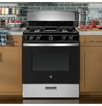 GE 30″ Free-Standing Gas Range with 4 Sealed Burners, Stainless Steel (JGBS30RETSS)
