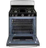 GE 30″ Free-Standing Gas Range with 4 Sealed Burners, Stainless Steel (JGBS30RETSS)