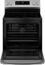 GE 30-inch Freestanding Electric Convection Range with No Preheat Air Fry, WiFi, and EasyWash Oven Tray, Stainless Steel