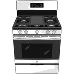 GE 30-Inch Freestanding Gas Range with 4.8 cu. ft. Oven Capacity and Sealed Cooktop Burners