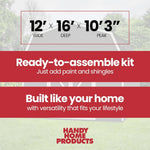 Handy Home Products Hudson 12 ft. x 16 ft. Wood Storage Shed Kit with Floor