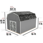 Handy Home Products Hudson 12 ft. x 16 ft. Wood Storage Shed Kit with Floor