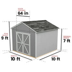 Handy Home Products Rookwood 10 ft. x 10 ft. Wood Storage Shed with Floor – Durable DIY Kit