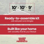 Handy Home Products Rookwood 10 ft. x 10 ft. Wood Storage Shed with Floor – Durable DIY Kit