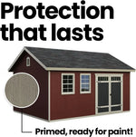 Handy Home Products Scarsdale 12×16 DIY Wooden Storage Shed with Floor Kit