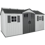 Lifetime 15 ft. x 8 ft. Dual Entry Outdoor Storage Shed, Gray