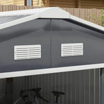 Outsunny Outdoor Storage Shed Dark Gray 11’×13′ Galvanized Steel
