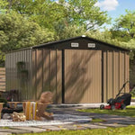 Patiowell 10×8 ft Metal Outdoor Storage Shed with Windows