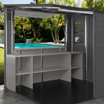 Suncast Cabana 8 x 7 ft. Resin Entertainment Storage Shed with Floor