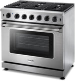 Thor Kitchen LRG3601U 36-Inch Professional Freestanding Gas Range with Convection Oven, Stainless Steel