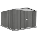 Veikous 10 ft. x 12 ft. Outdoor Metal Storage Shed with Lockable Door and Vents, Gray