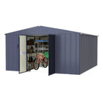 Veikous 10 ft. x 12 ft. Outdoor Metal Storage Shed with Lockable Door and Vents, Gray