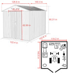 Veikous 10 ft. x 12 ft. Outdoor Metal Storage Shed with Lockable Door and Vents, Gray