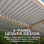 Yardistry 10×20 ft Natural Cedar Wooden Louvered Pergola