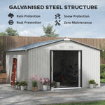 Outsunny Outdoor Storage Shed White 11′ x 13′ Galvanized Steel