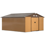 Outsunny Outdoor Storage Shed Yellow 11′ x 13′ Galvanized Steel