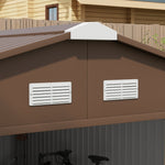 Outsunny Outdoor Storage Shed Yellow 11′ x 13′ Galvanized Steel