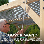 YardistryStructures 10 x 12 Ft Cedar Wood Louvered Pergola, Natural Cedar